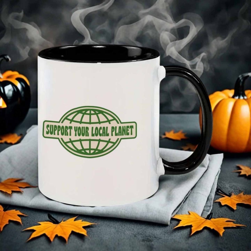 Tailorly Black Accent 11 oz Mug - planet