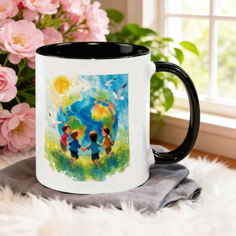 Tailorly Black Accent 11 oz Mug - watercolor style