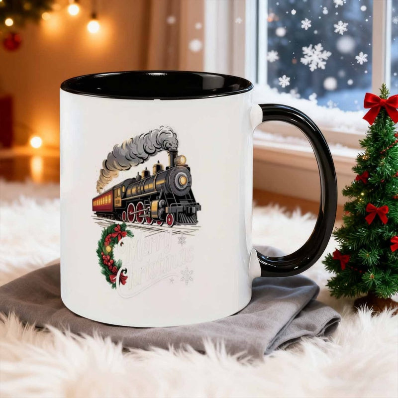 Tailorly Black Accent 11 oz Mug - merry christmas