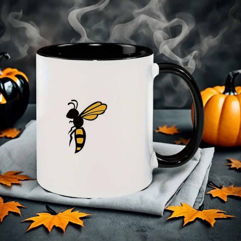 Tailorly Black Accent 11 oz Mug - 1pc 11 ounces style yellow ceramic mug cup for coffee or water features heat is reusable dishwasher safe and
