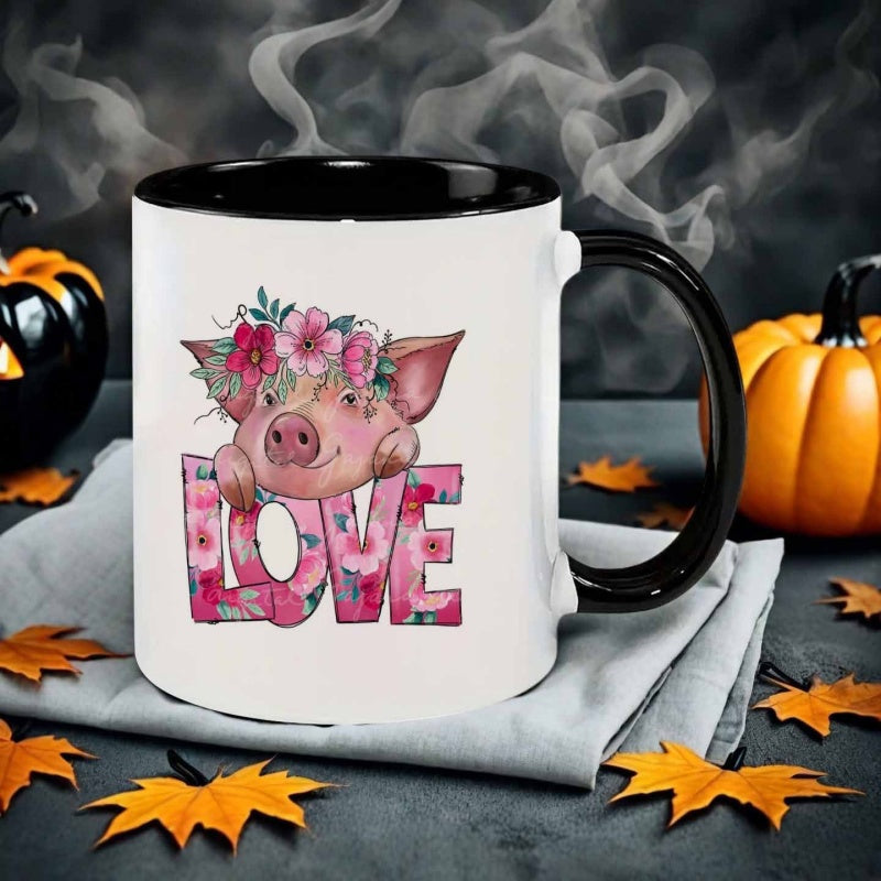 Tailorly Black Accent 11 oz Mug - love text
