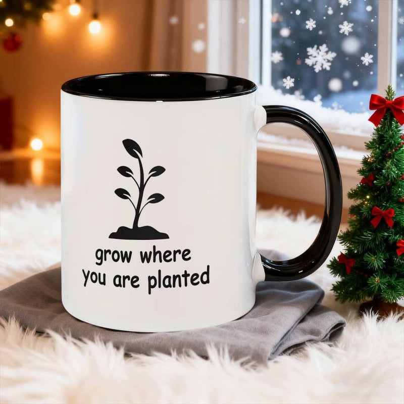 Tailorly Black Accent 11 oz Mug - grow planted