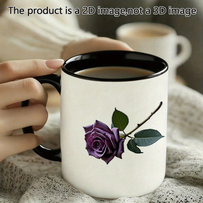 Tailorly Black Accent 11 oz Mug - purple roses