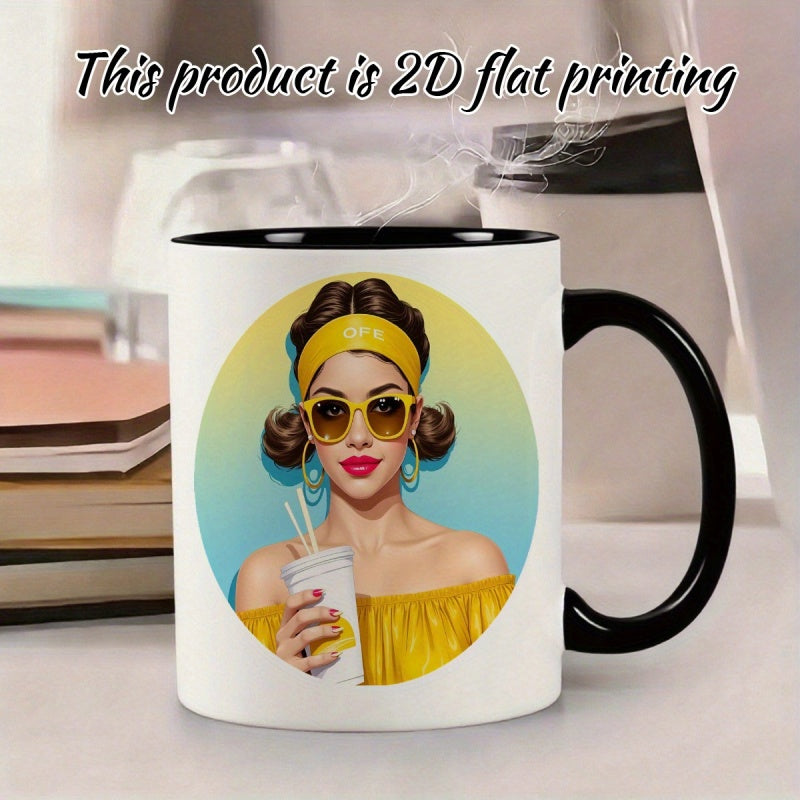 Tailorly Black Accent 11 oz Mug - yellow glasses design