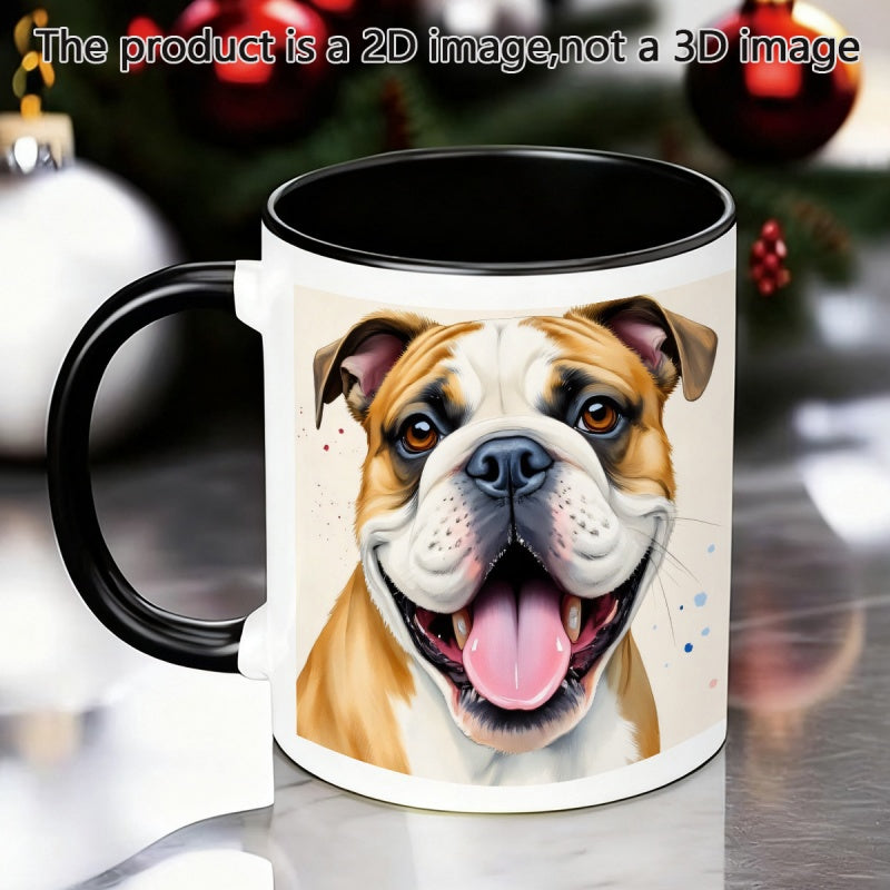 Tailorly Black Accent 11 oz Mug - cartoon style dog