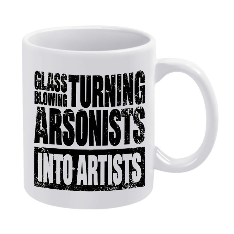 Tailorly White Ceramic 11 oz Mug - Glass Blowing Turning Arsonists Into Artists Minimalist Ceramic Vessel With Sturdy Handle And Clean White Finish Mug