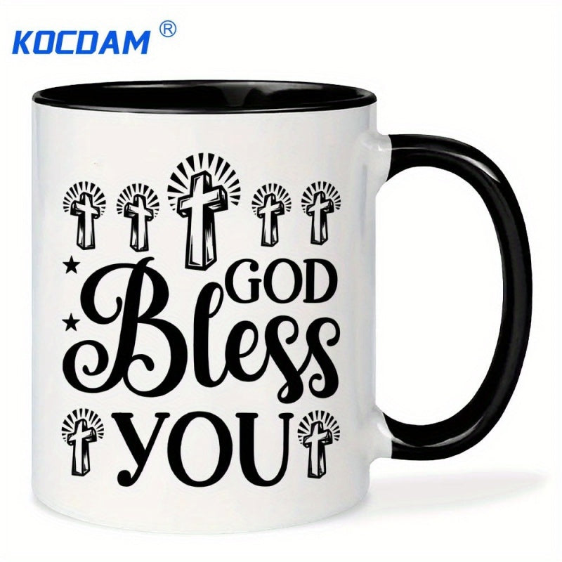Tailorly Black Accent 11 oz Mug - coffee mug with Jesus design