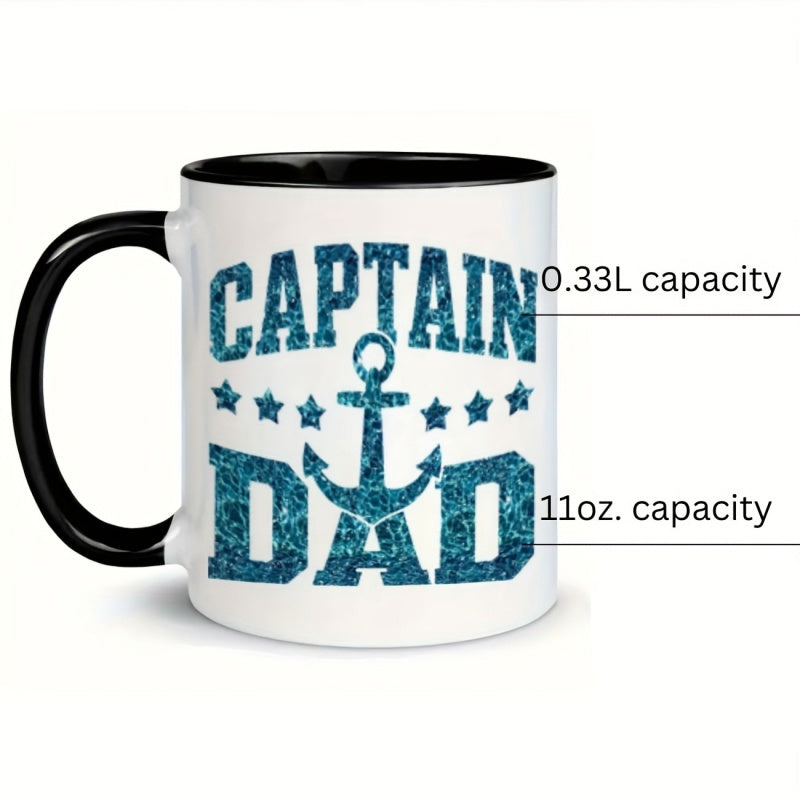 Tailorly Black Accent 11 oz Mug - nautical dad captain text