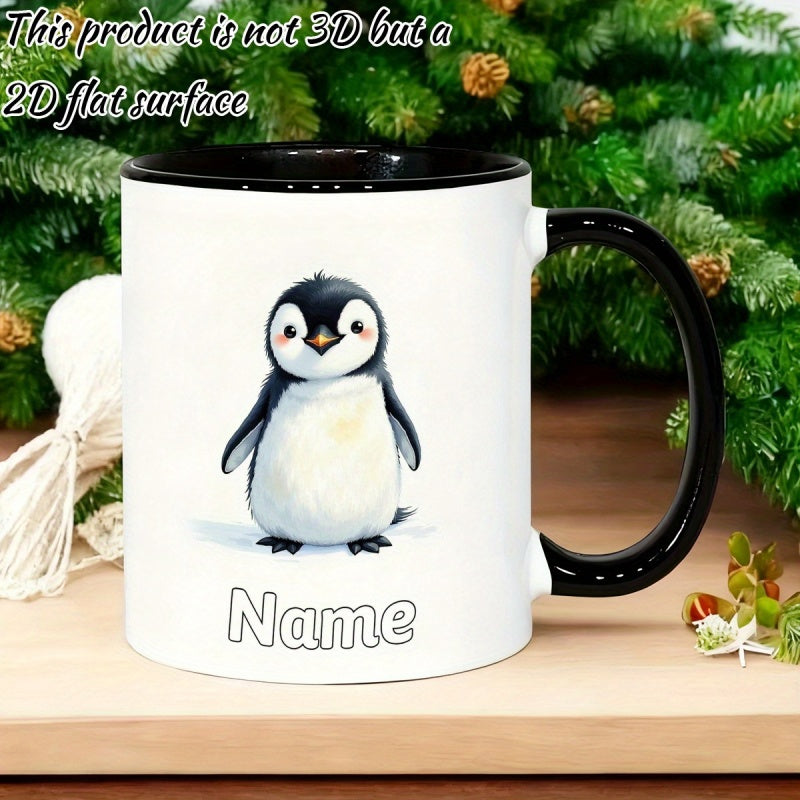 Tailorly Black Accent 11 oz Mug - penguin cartoon anime