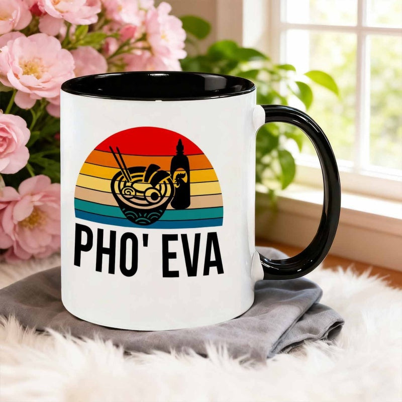 Tailorly Black Accent 11 oz Mug - vintage gradient with river and logo