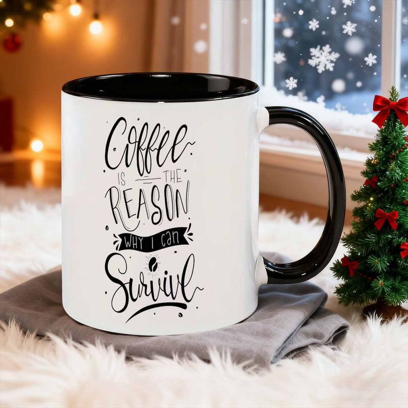 Tailorly Black Accent 11 oz Mug - font style coffee slogan