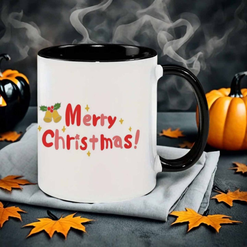 Tailorly Black Accent 11 oz Mug - adorable christmas text