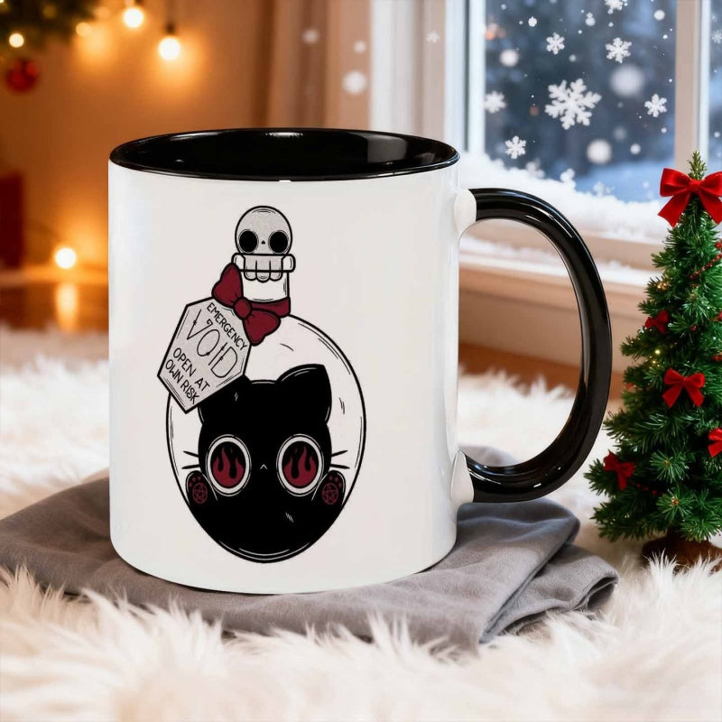 Tailorly Black Accent 11 oz Mug - 1pc 11 ounces emergency your own ceramic mug coffee cup water cup heat retaining reusable dishwasher safe