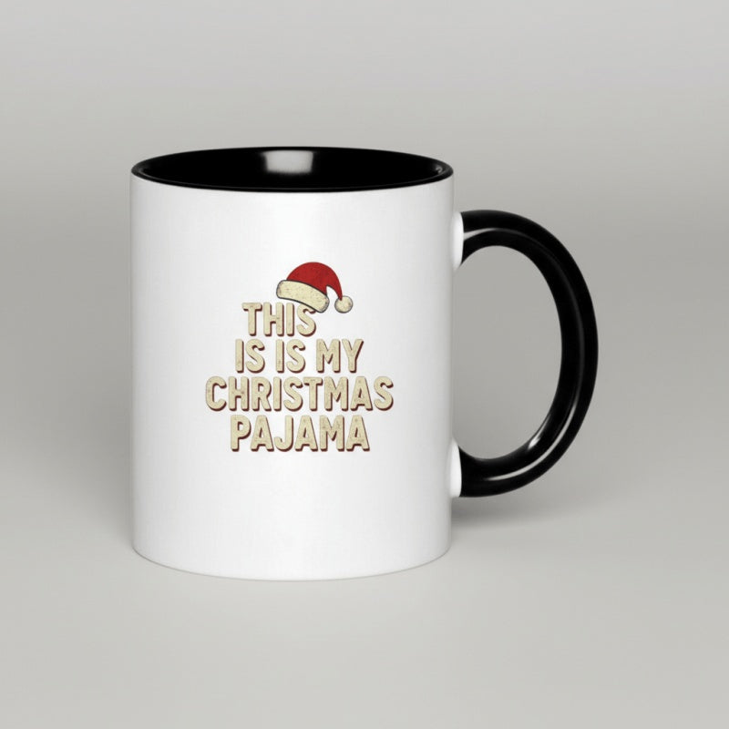 Tailorly Black Accent 11 oz Mug - santa hat