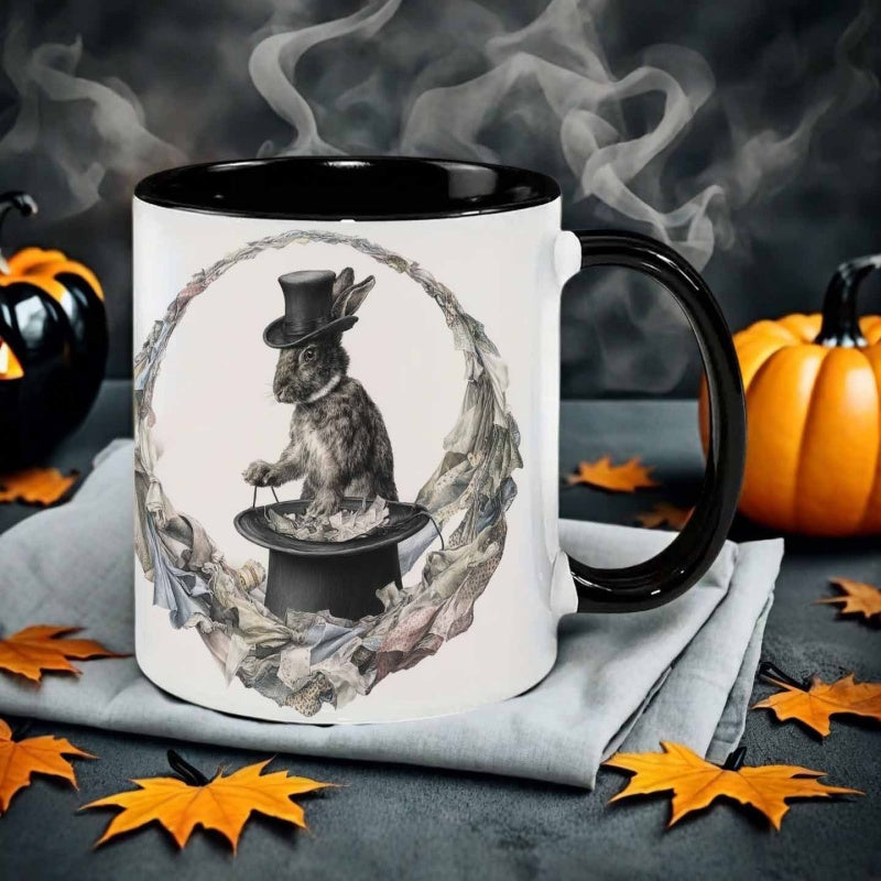 Tailorly Black Accent 11 oz Mug - rabbit