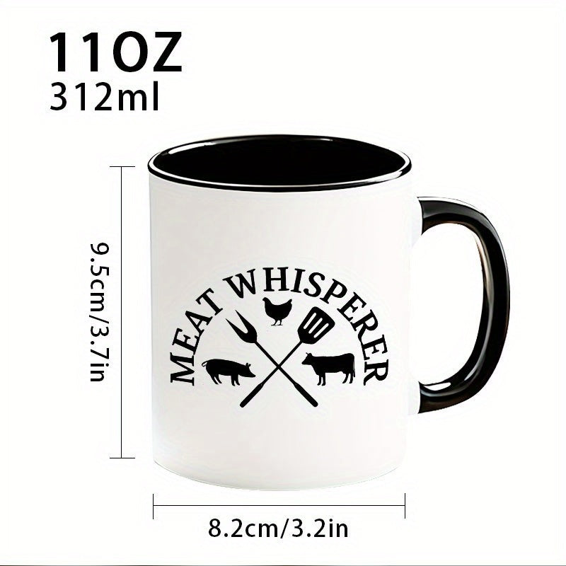 Tailorly Black Accent 11 oz Mug - meat and cookware design