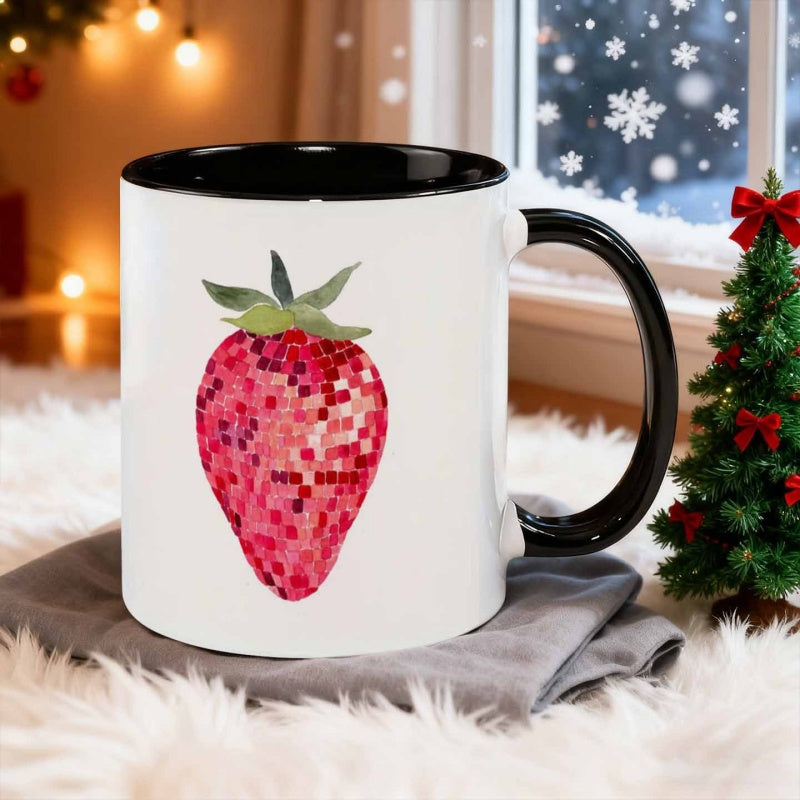 Tailorly Black Accent 11 oz Mug - 1pc 11oz without ceramic mug coffee cup water cup heat reusable dishwasher safe multi purpose suitable for