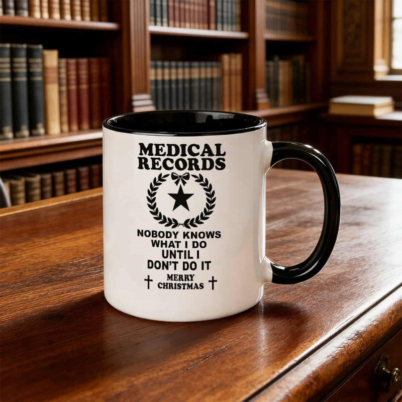 Tailorly Black Accent 11 oz Mug - nurses themed text