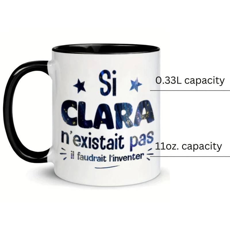 Tailorly Black Accent 11 oz Mug - stars text night sky celestial