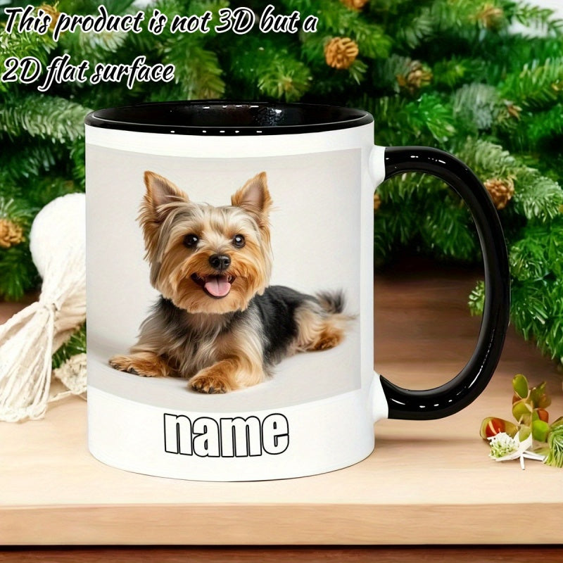 Tailorly Black Accent 11 oz Mug - customizable text yorkshire terrier cartoon anime