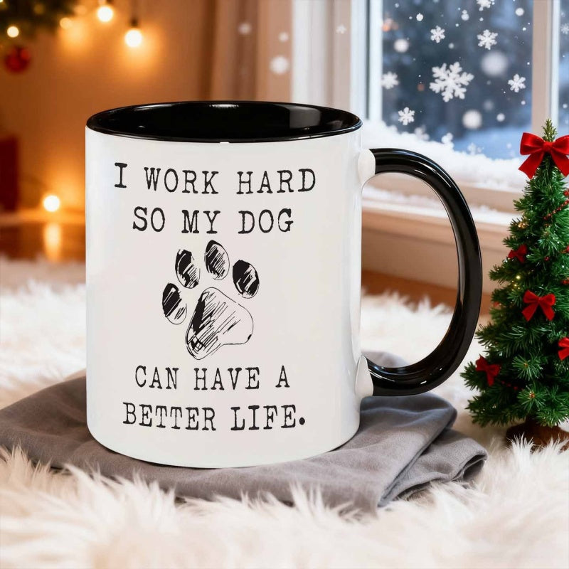 Tailorly Black Accent 11 oz Mug - dog lover slogan