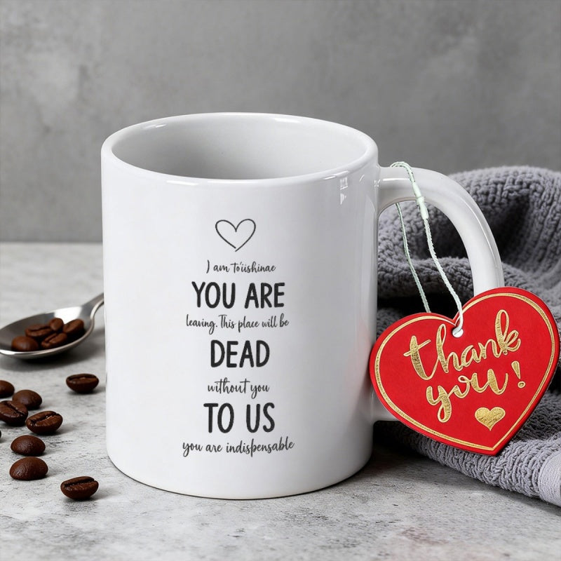 Tailorly White Ceramic 11 oz Mug - I Am Vladimir You Are Leaving Dead To Us Indispensable Minimalist With Heart Symbol And Black Typography Mug