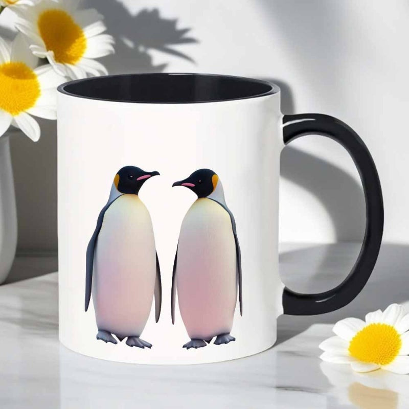 Tailorly Black Accent 11 oz Mug - lady with adoring pug