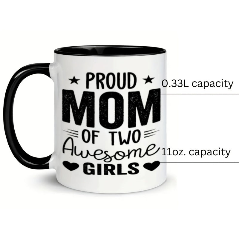 Tailorly Black Accent 11 oz Mug - stars and hearts