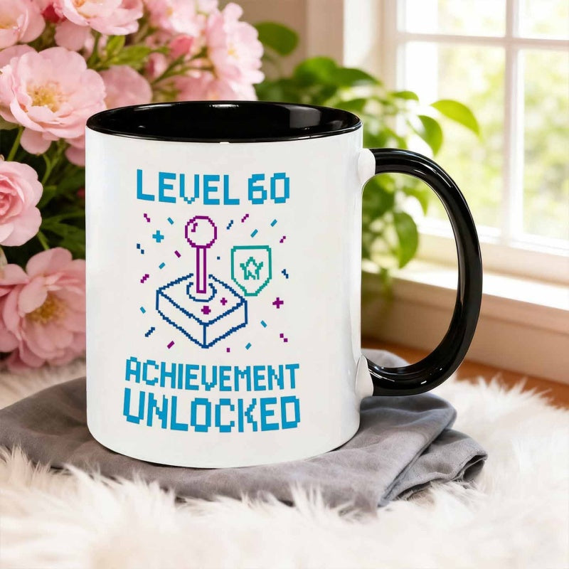 Tailorly Black Accent 11 oz Mug - pixel game style unlock text
