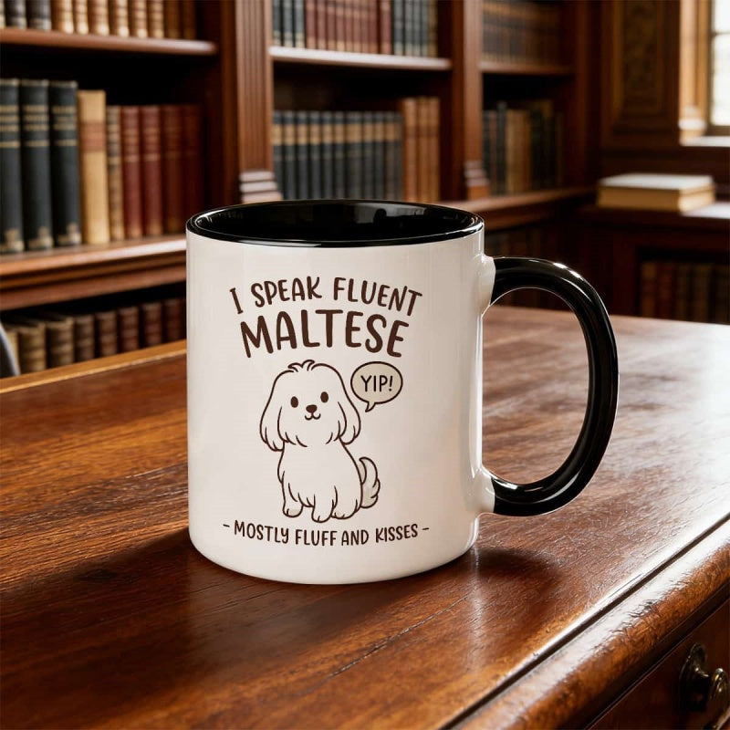 Tailorly Black Accent 11 oz Mug - maltese phrases