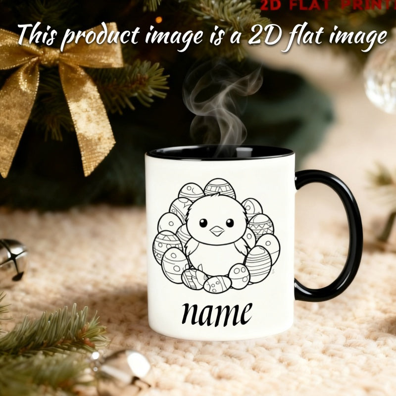 Tailorly Black Accent 11 oz Mug - customizable text cartoon bear cute anime