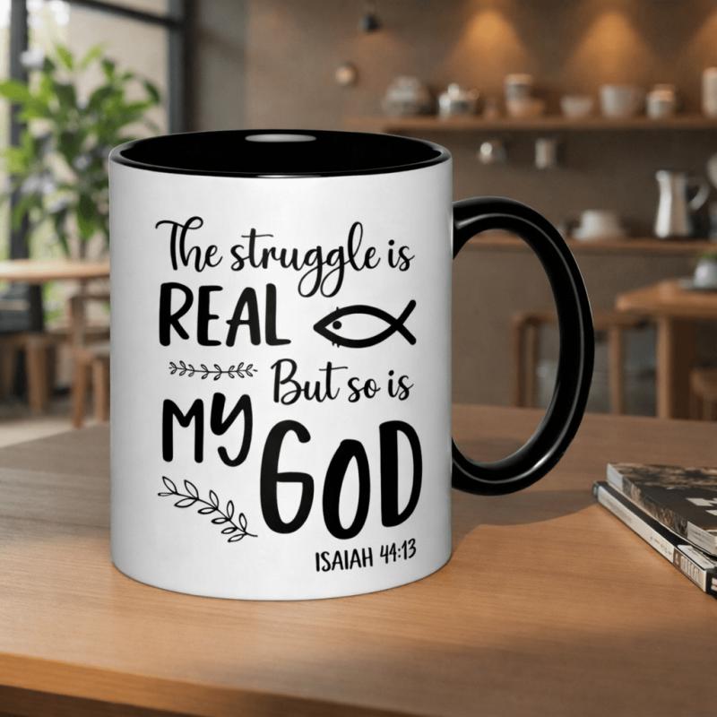 Tailorly Black Accent 11 oz Mug - the but so is my god 44 13 11oz printed ceramic mug ceramic cup ceramic mugs 11oz ceramic black handle