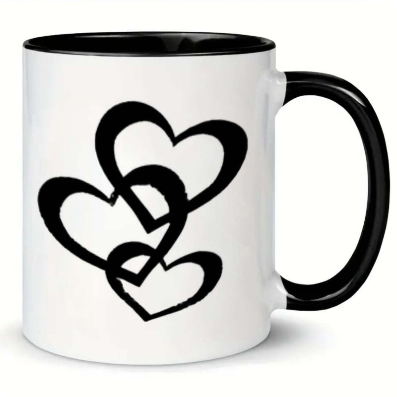 Tailorly Black Accent 11 oz Mug - hearts