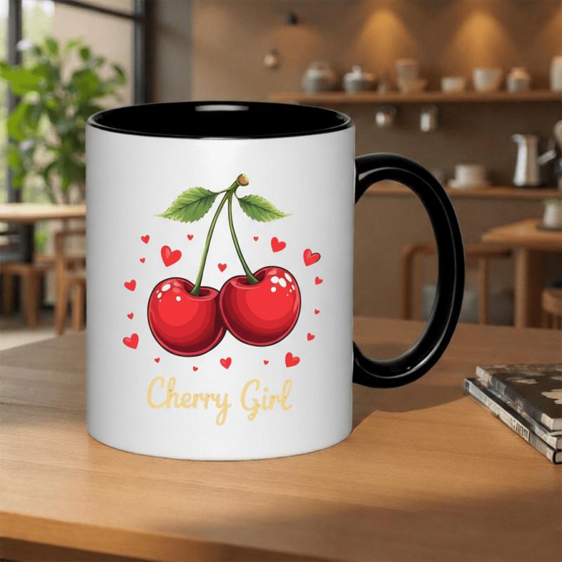 Tailorly Black Accent 11 oz Mug - hearts and heart