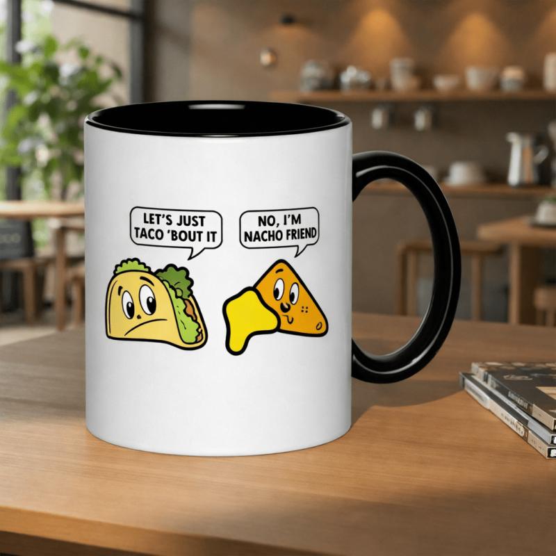 Tailorly Black Accent 11 oz Mug - lets just it no im friend