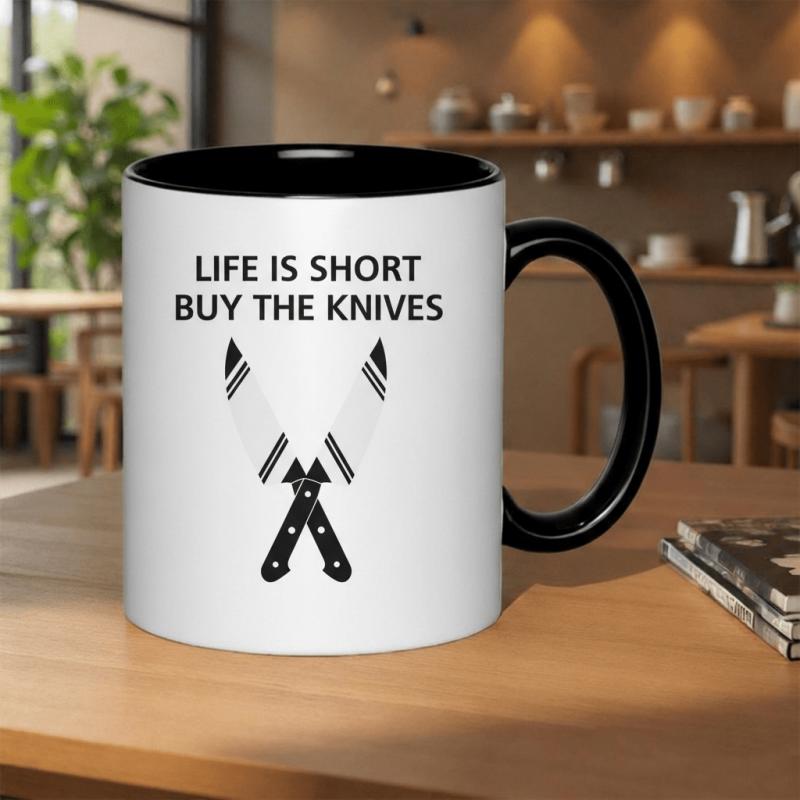 Tailorly Black Accent 11 oz Mug - short buy the knives kitchen essential 11oz printed ceramic mug ceramic cup 11oz printed ceramic mug 11oz durable men