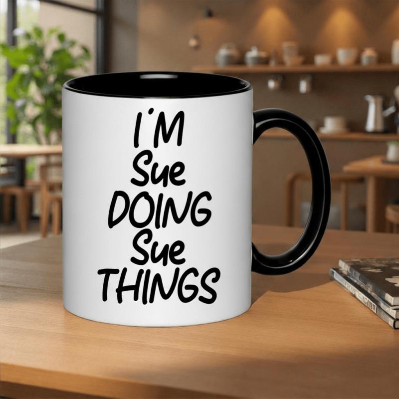 Tailorly Black Accent 11 oz Mug - abstract coworkers valentines day parties