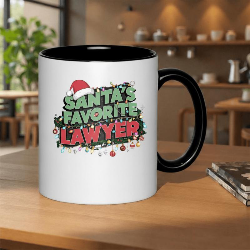 Tailorly Black Accent 11 oz Mug - lawyer christmas festive printed text