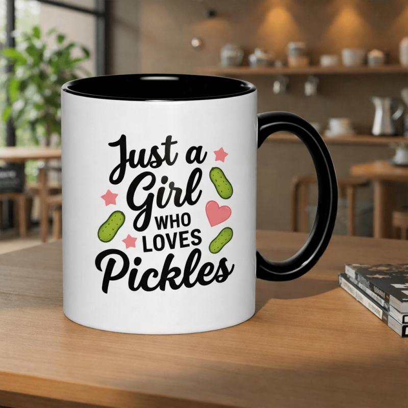 Tailorly Black Accent 11 oz Mug - just a who pickles