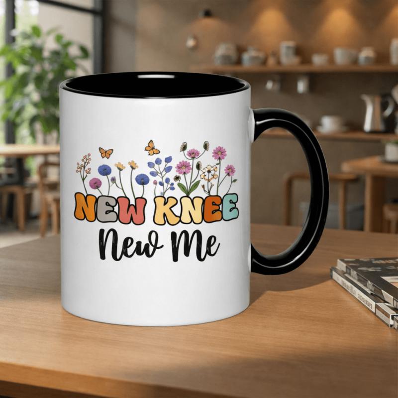Tailorly Black Accent 11 oz Mug - floral butterflies
