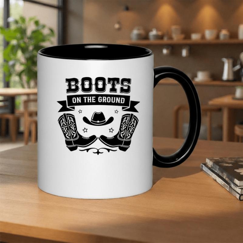 Tailorly Black Accent 11 oz Mug - cowboy hat western style