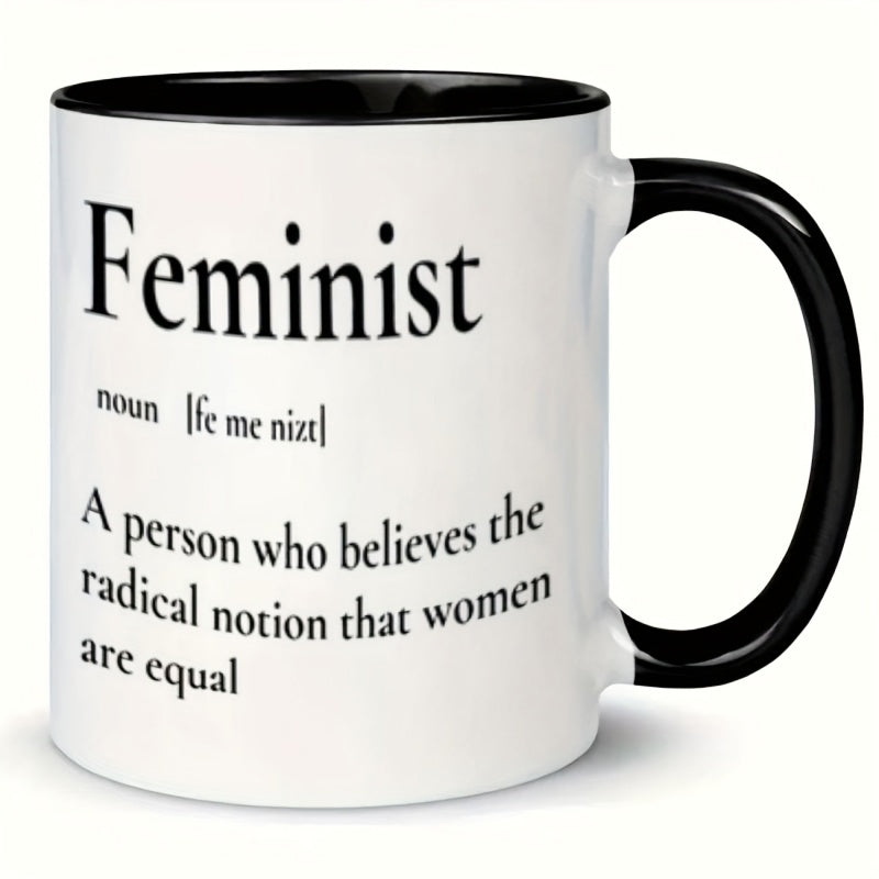 Tailorly Black Accent 11 oz Mug - feminist text