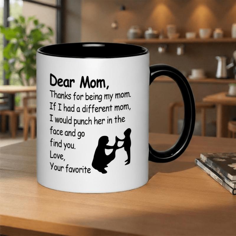 Tailorly Black Accent 11 oz Mug - thanks for being your neighbors text