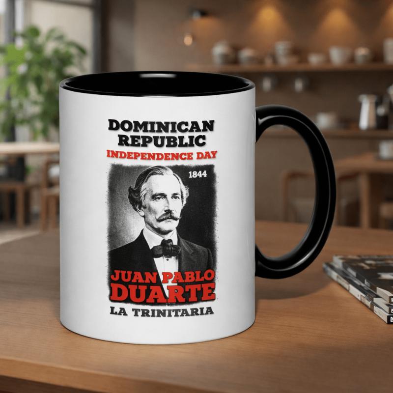 Tailorly Black Accent 11 oz Mug - dominican republic day la trinitaria 1844