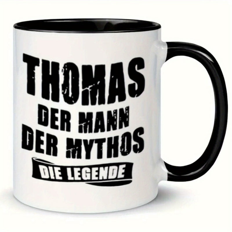 Tailorly Black Accent 11 oz Mug - Thomas male character illustration