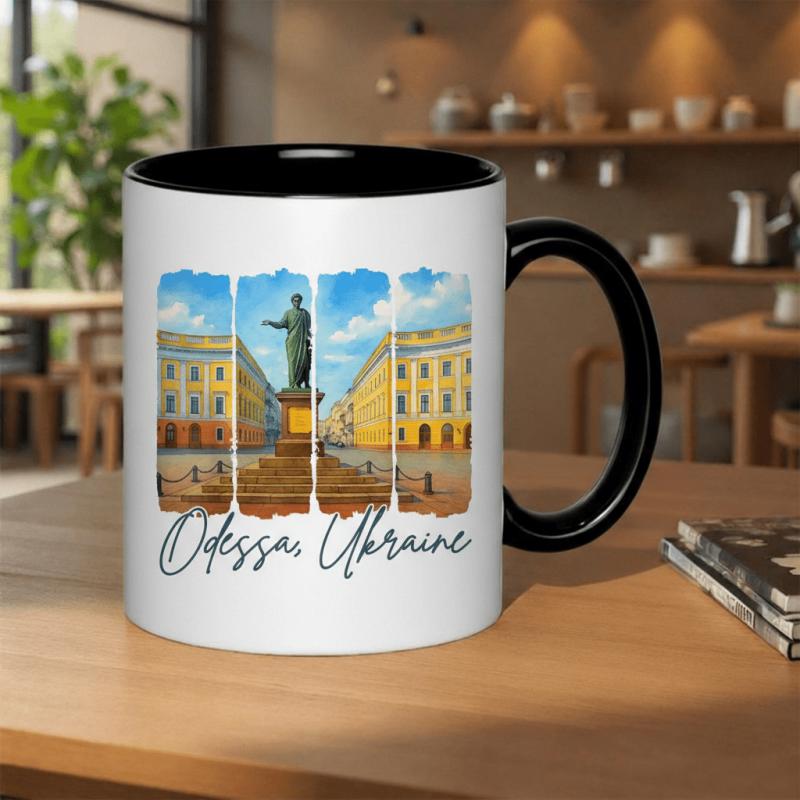 Tailorly Black Accent 11 oz Mug - ukraine architecture