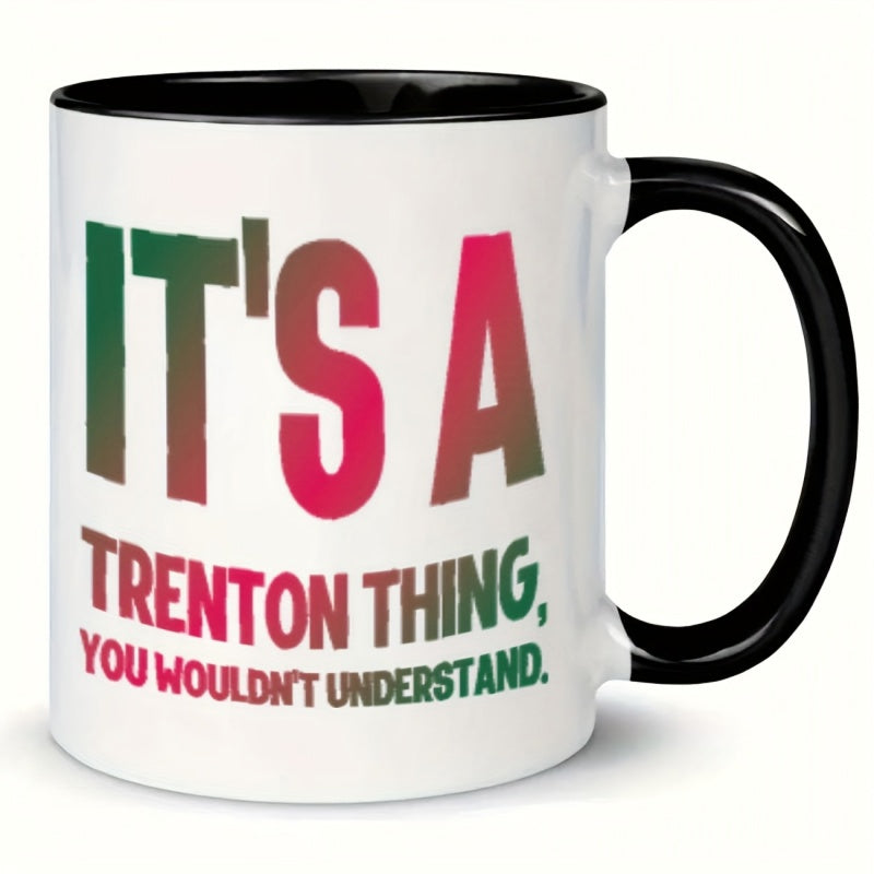 Tailorly Black Accent 11 oz Mug - its a 11oz ceramic coffee mug suitable for restaurants and businesses great for any season an ideal present for