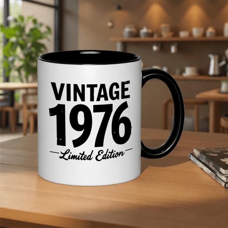 Tailorly Black Accent 11 oz Mug - vintage floral pattern with the best days text