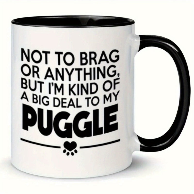 Tailorly Black Accent 11 oz Mug - paw print with cute dog