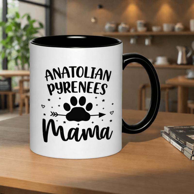 Tailorly Black Accent 11 oz Mug - mama dog lover gift text